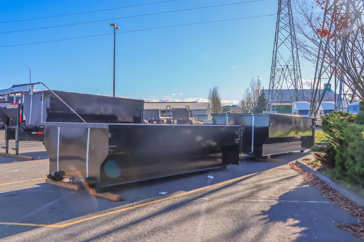Roll-off dumpster ready for waste disposal at job site for Cleanout Dumpster Rental in Paradise